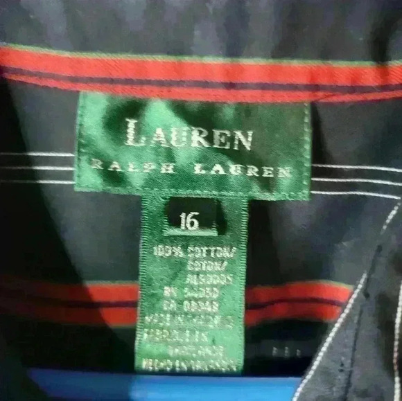 Lauren Ralph Lauren long sleeve button-down down cotton blouse size 16. - Picture 3 of 5